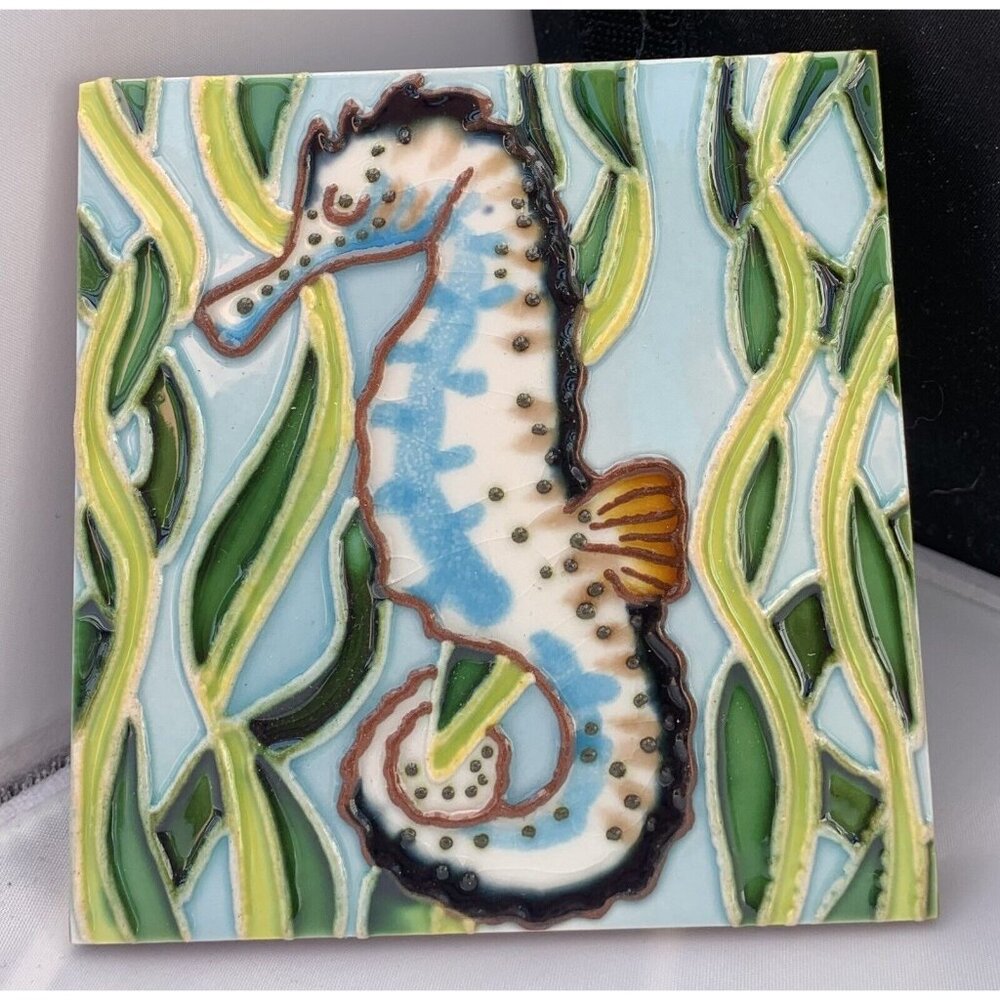 Wall Art Tile Seahorse Sea Horse  4x4 Decorative Ceramic New Backsplash Gift